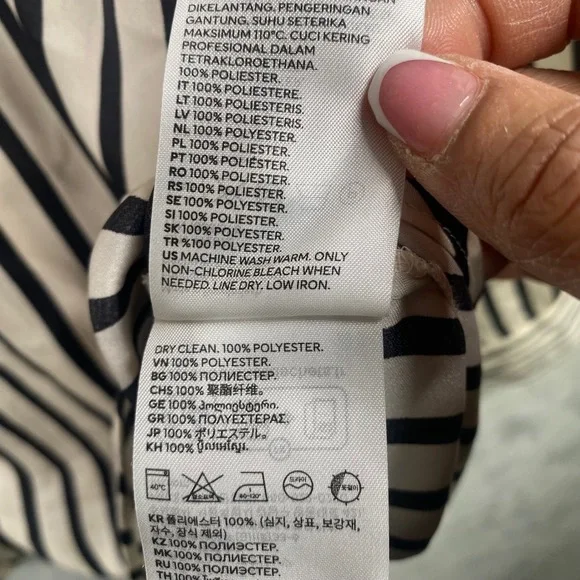 Career Striped Button Down Blouse Womens Large Office Minimalist Preppy Academia - Picture 9 of 10